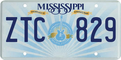 MS license plate ZTC829