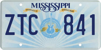 MS license plate ZTC841