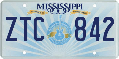 MS license plate ZTC842