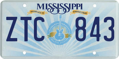 MS license plate ZTC843