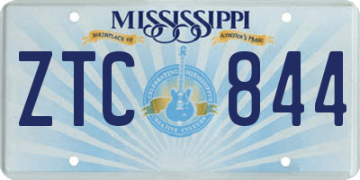 MS license plate ZTC844