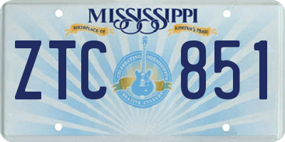 MS license plate ZTC851