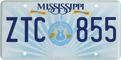 MS license plate ZTC855