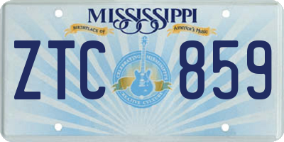 MS license plate ZTC859