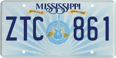 MS license plate ZTC861