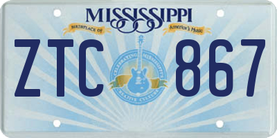 MS license plate ZTC867