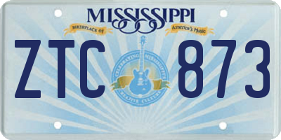 MS license plate ZTC873