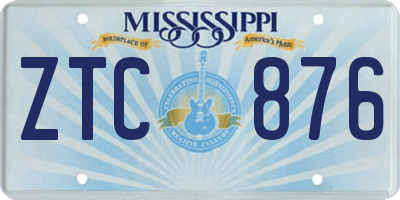 MS license plate ZTC876