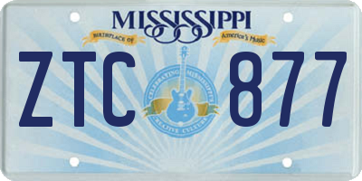 MS license plate ZTC877