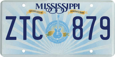 MS license plate ZTC879