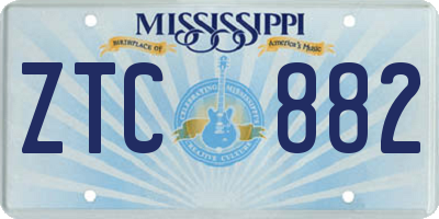 MS license plate ZTC882