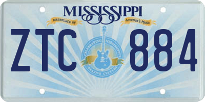 MS license plate ZTC884