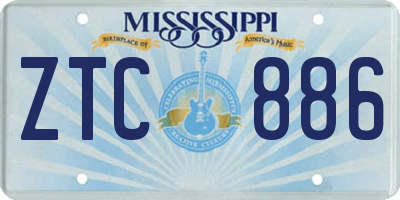 MS license plate ZTC886