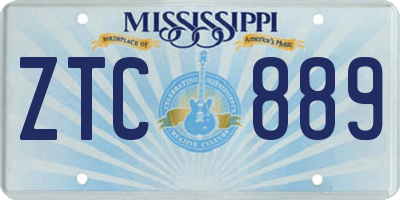 MS license plate ZTC889