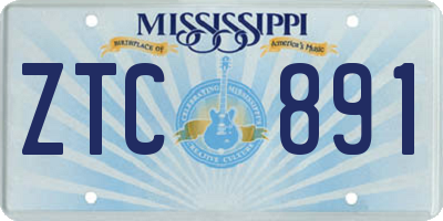 MS license plate ZTC891