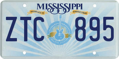 MS license plate ZTC895