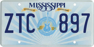 MS license plate ZTC897