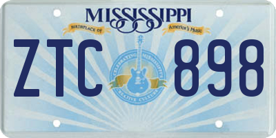 MS license plate ZTC898