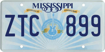 MS license plate ZTC899