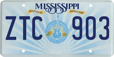 MS license plate ZTC903