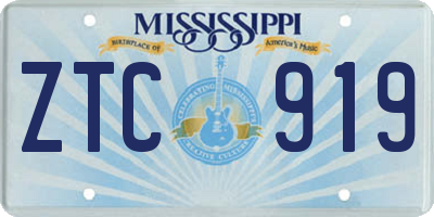 MS license plate ZTC919