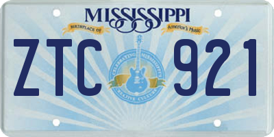 MS license plate ZTC921