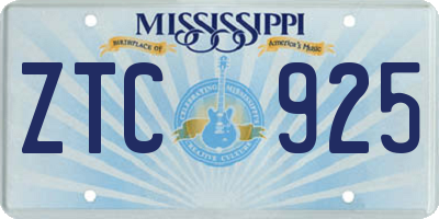MS license plate ZTC925