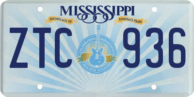 MS license plate ZTC936