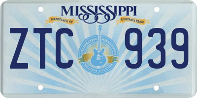 MS license plate ZTC939