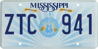 MS license plate ZTC941