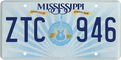 MS license plate ZTC946