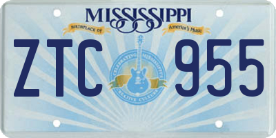 MS license plate ZTC955