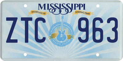 MS license plate ZTC963
