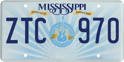MS license plate ZTC970