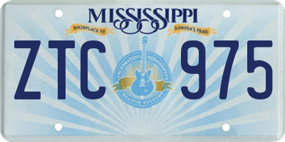 MS license plate ZTC975