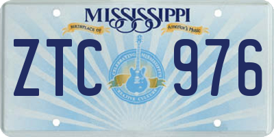 MS license plate ZTC976