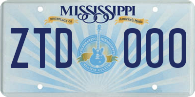MS license plate ZTD000