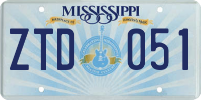 MS license plate ZTD051