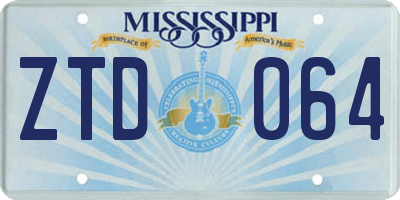 MS license plate ZTD064