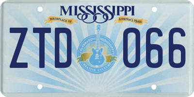MS license plate ZTD066
