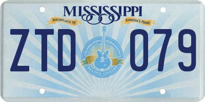 MS license plate ZTD079