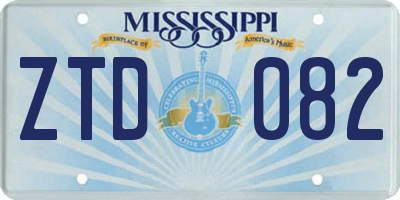 MS license plate ZTD082