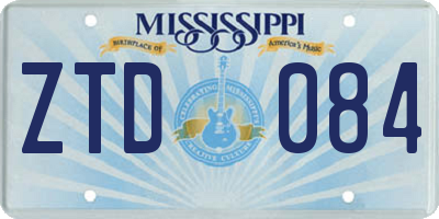 MS license plate ZTD084