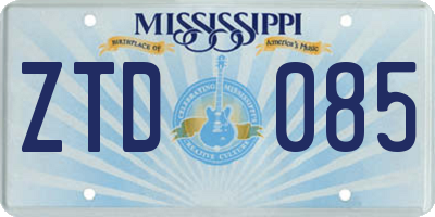 MS license plate ZTD085