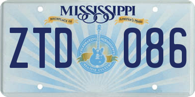 MS license plate ZTD086