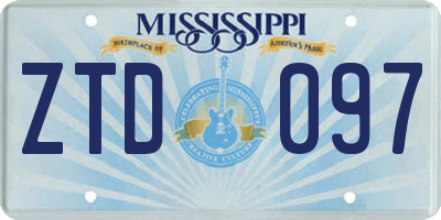MS license plate ZTD097