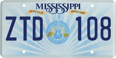 MS license plate ZTD108