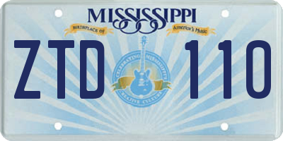 MS license plate ZTD110