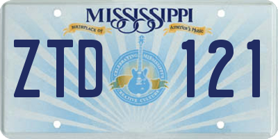 MS license plate ZTD121