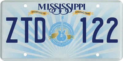 MS license plate ZTD122